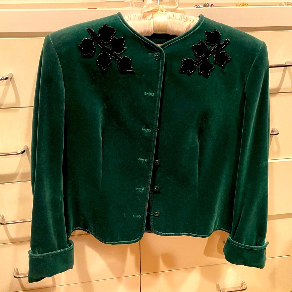 Vintage Jaeger Green Velvet Jacket